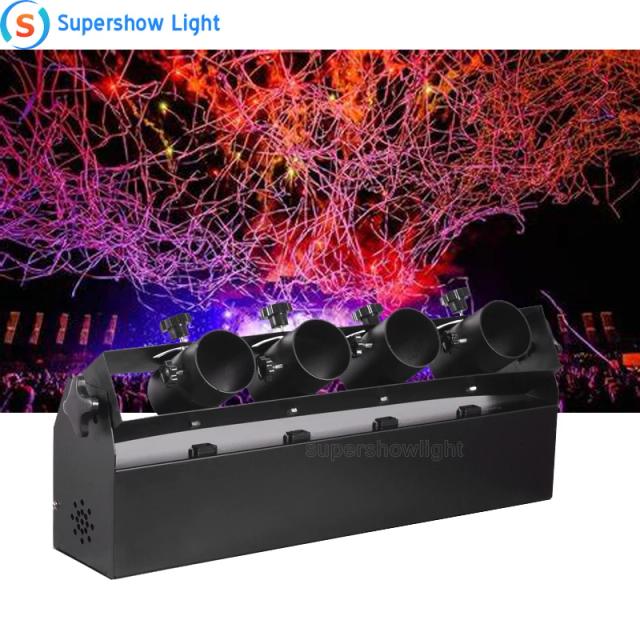 Máquina de Confete Elétrica Streamer para Casamentos e Festas - Shooter com 4 Tiros e Controle DMX