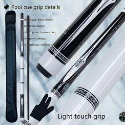 Taco de bilhar de carbono profissional de alta densidade Alta dureza Alta resistência Design elegante Inclui estojo Luvas Acessórios Vara de bilhar de bilhar de carbono premium - Image 1