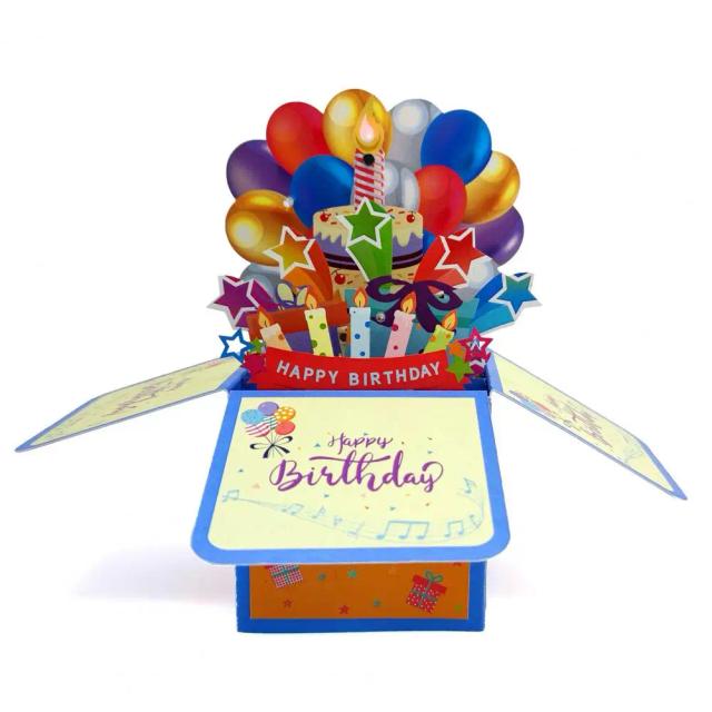 Cartão Pop-Up de Aniversário com Vela Musical e Efeitos 3D - Surpresa Criativa para Ele e Ela