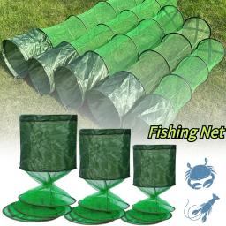 Rede de pesca dobrável para peixes vivos, gaiola cesta, armadilha, armadilha para lagostas, lagosta, camarão, isca, anel, rede, equipamento - Image 1
