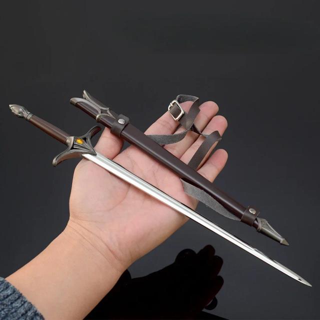 Espada Samurai de Metal 30cm para Meninos - Arma da Rainha dos Elfos, Brinquedo Artesanal e Item de Coleção