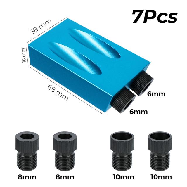 Kit de Jig para Furadeira com Broca - Localizador de Perfuração em Ângulo de 15 Graus, Inclui 7, 14 e 15 Peças para Carpintaria