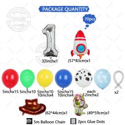 70 pçs buzz lightyear tema foguete balão buzz ar globos criança toy story tema feliz aniversário festa de chá de bebê decoração fornecimento - Image 2