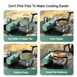 Fogão a gás de acampamento portátil dobrável queimador de gás ao ar livre fogão de cartão dobrável piquenique grill sistema de aquecimento de fogo - Image 4
