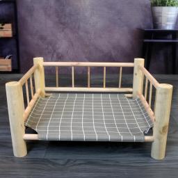 Canil De Cachorro De Madeira Marching, Design De Cama De Imitação, À Prova De Umidade E Respirável, Removível E Lavável - Image 5