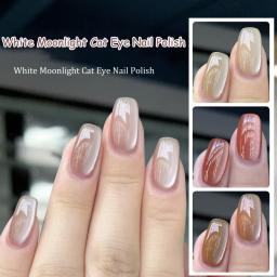 Cerâmica Olho de Gato Esmalte, Gel O Pálido, Moonshine, Shimmer, Luar Branco, Magnético, UV, LED, Top Coat - Image 1