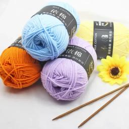 50 g/set leite algodão tricô lã fio bordado tingido lenanas para crochê artesanato camisola chapéu bonecas a baixo preço - Image 3