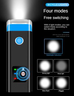 Frente de bicicleta LED luzes conjunto, Desligamento automático, Super brilhante, USB recarregável, Bike Mount, Farol à prova d'água, Lanterna chifre - Image 4