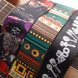 Correia de guitarra ajustável para guitarra elétrica acústica baixo acessórios musicais poliéster cinto de guitarra individual - Image 5