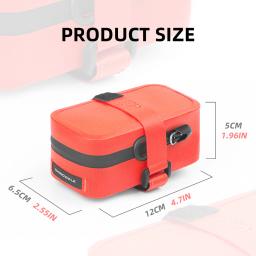 Rhinowalk bolsa de selim de bicicleta à prova d'água, bolsa traseira portátil para armazenamento de ciclismo, bolsa de ferramentas universal para bicicleta dobrável - Image 6