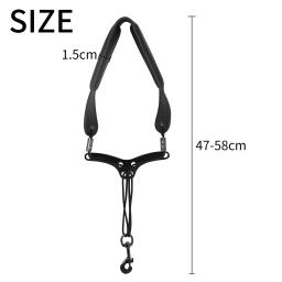 Saxofone neckband alça de ombro de couro soprano alto tenor sax universal neckband fecho de metal saxofone acessórios peças - Image 3