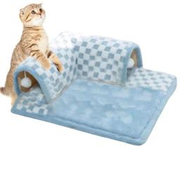 Túnel extensível para gatos, 2 em 1, cama entediada, brinquedo interativo, material de estimação, acessórios - Image 2