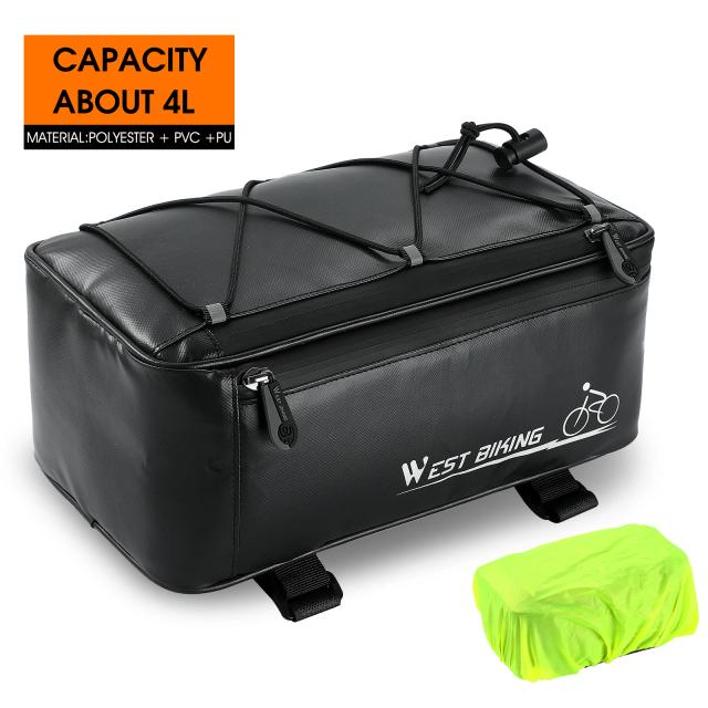Saco Traseiro Impermeável e Reflexivo para Bicicleta com Capa de Chuva - Capacidade de 4L para MTB e Road Bike