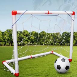 Novo diy crianças esporte portátil crianças futebol objetivo net com bomba de bola crianças mini portão brinquedo esporte - Image 1