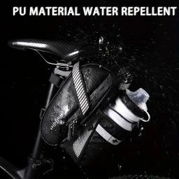 Bolsa de assento de bicicleta WOLFILIST com suporte para garrafa de água, bolsa de selim de bicicleta reflexiva, acessórios de bicicleta à prova d'água e ultraleve - Image 2