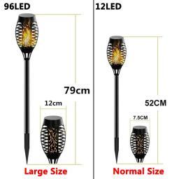 1/2/4/6/8 pces 12/96led solar chama tocha luzes cintilação luz à prova dwaterproof água jardim decoração gramado ao ar livre caminho quintal pátio lâmpadas - Image 6