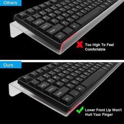Rack de teclado portátil, transparente, fácil, ergonômico, escrita, acrílico, inclinável, levantador de teclado, bandeja para mesa, escritório, casa, uso diário - Image 4