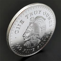 Uma Onça Troy 999 Moeda de Prata Fina, Copiar Medalha América, Crachá Comemorativo, Não-moeda, Moeda México Blister Colecionável - Image 2