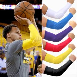 Manga para apoio do cotovelo, peça respirável para basquete, futebol, cotoveleira acolchoada para proteção e segurança, 1 peça - Image 1