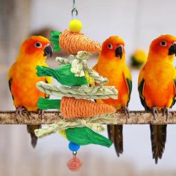 Pássaro brinquedos pendurado brinquedo gaiola de pássaro acessórios pássaro corda poleiro para conure cockatiel budgies pequeno a médio pássaros periquito brinquedo - Image 5