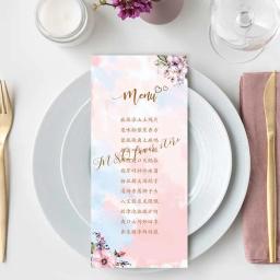 Aquarela Botânico Flor Padrão Imprimir Cartões, Festa de casamento personalizado menu, MR e MRS, Obrigado, Pessoal, 10Pcs - Image 5