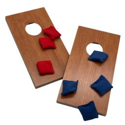 Mini Portable Tabletop Corn Holes Wood Boards Set, Jogo ao ar livre, Desktop, Cornhole Set, Presente, 2Pcs, 8 Sacos - Image 1