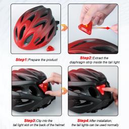 Capacete de bicicleta com luz traseira led, capacete de ciclismo adulto, adequado para 58-62cm, leve, respirável, colorido, acessórios para capacetes de bicicleta - Image 6