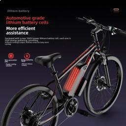 Bicicleta elétrica assistida por montanha de 26 polegadas, bateria de lítio, bicicleta elétrica off-road de velocidade variável, bicicletas elétricas juvenis - Image 4