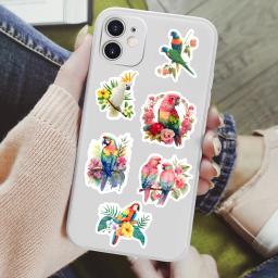 Aquarela Parrot Adesivos Colorido Pássaro DIY para Laptop Skate Bagagem Cup Bicicleta Motocicleta Telefone PVC Impermeável Criança Brinquedos - Image 6