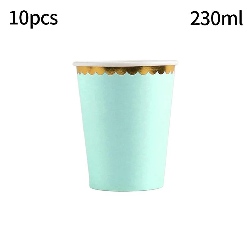 Placas De Festa Descartáveis Coloridas, Copo De Papel, Kit De Pratos, Suprimentos, Acessórios De Casamento, Happy Birthday Party, 10Pcs - Image 1
