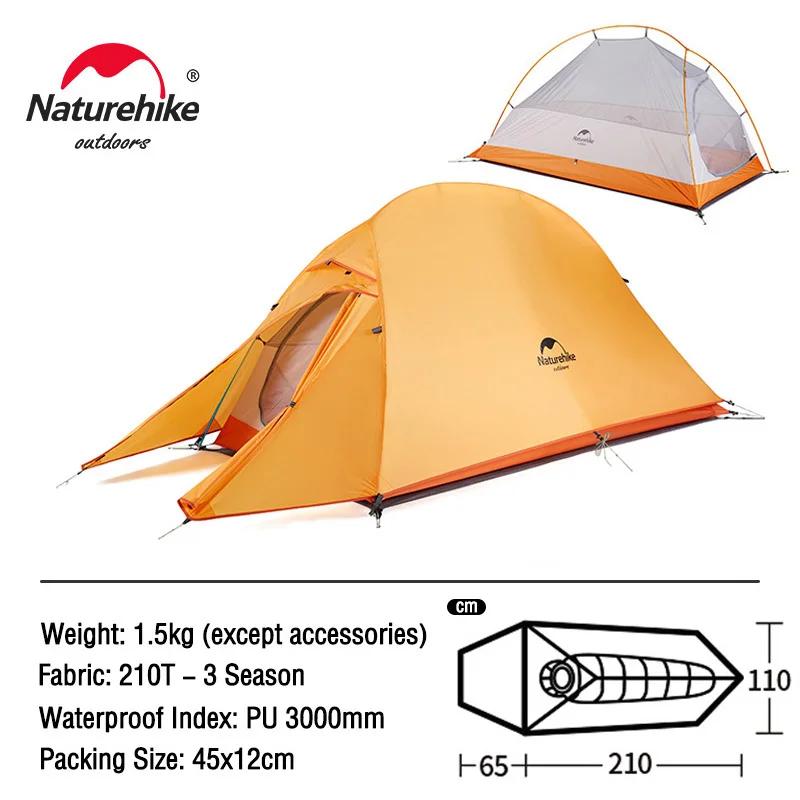 Naturehike nuvem até 1 2 3 pessoas tenda ultraleve 20d barraca de acampamento à prova dwaterproof água ao ar livre caminhadas barraca viagem mochila ciclismo tenda - Image 1