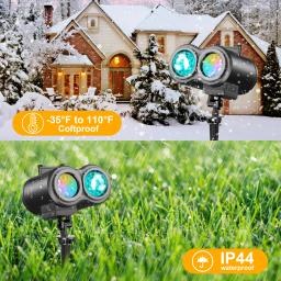 Hd efeitos projetor para halloween e natal decoração, projetor de luz ao ar livre, 2 em 1, com padrão em movimento, luz paisagem - Image 4