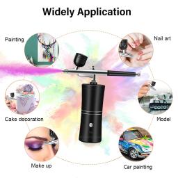 Airbrush prego com Compressor, Air Brush portátil, Nail Art Compressor, Pintura e Artesanato Kit - Image 2
