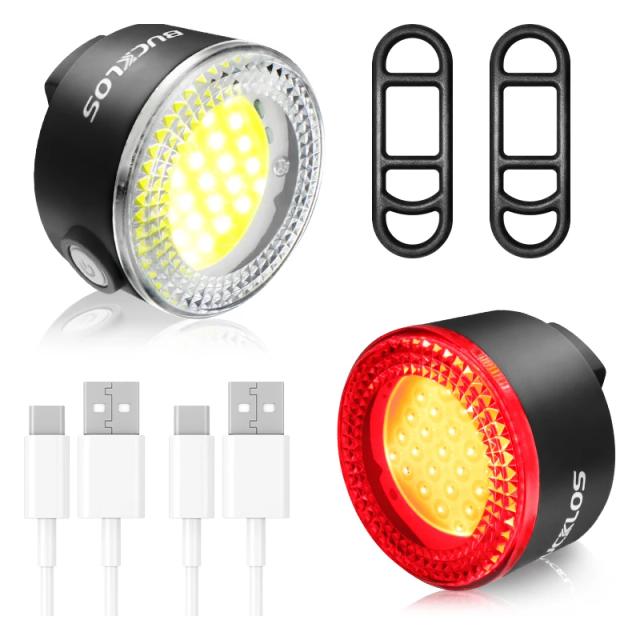 Bucklos Luzes Traseiras Bicicleta COB USB-C Segurança MTB LED Dianteira Traseira Ciclismo