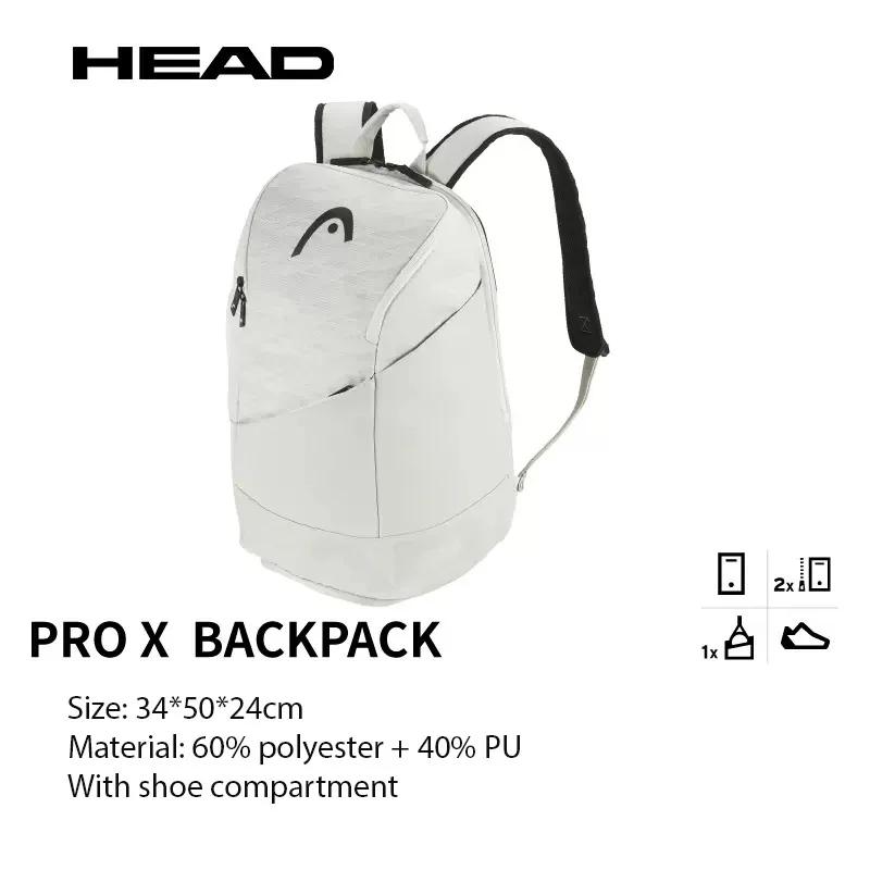 Cabeça pro x djokovic tribunal saco de tênis mochila 6r 9r 12r raquete saco grande capacidade - Image 1