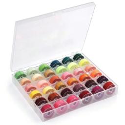 Carretéis De Linha De Poliéster Com Caixa De Armazenamento, Linha De Bobina, Máquina De Costura, Peças De Bordado, 25 Cores - Image 2