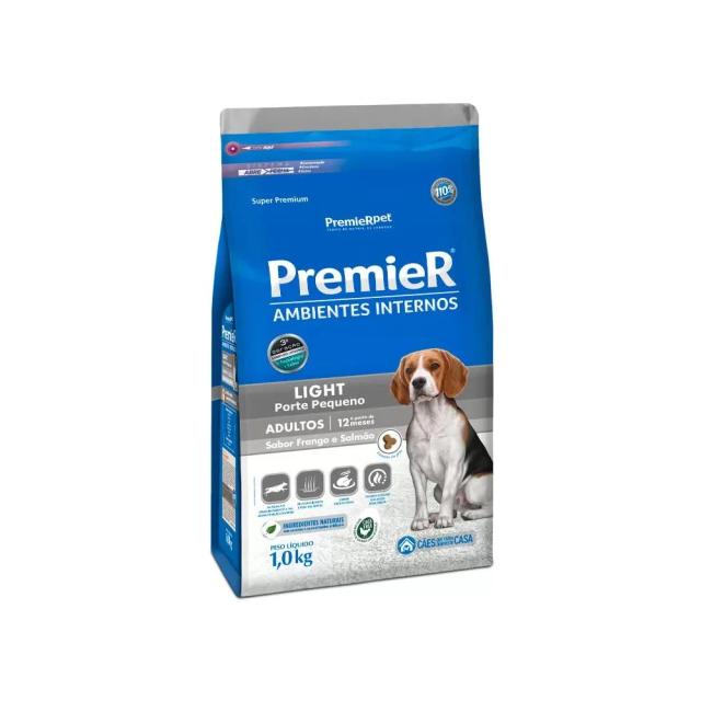 Ração PremieR Light para Cães Adultos de Porte Pequeno em Ambientes Internos - 1kg