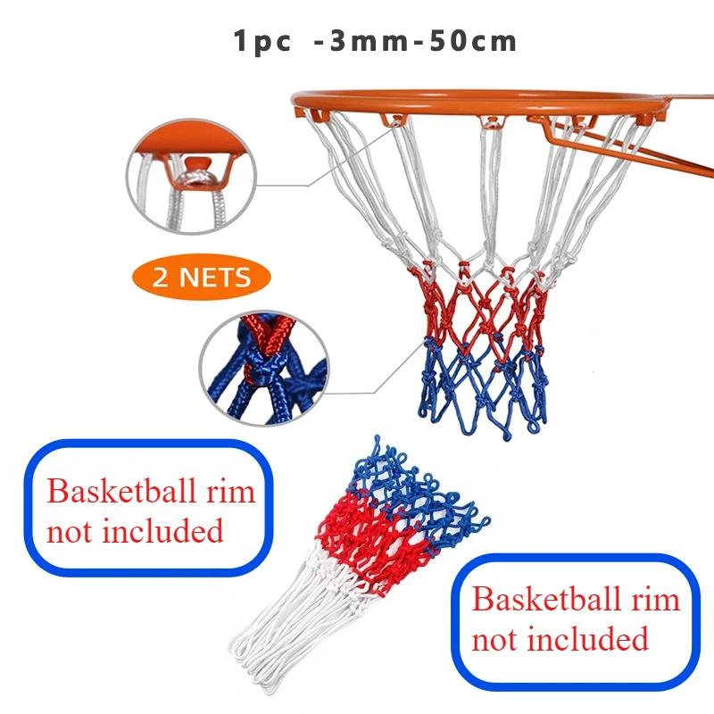 Redes de basquete padrão vermelho, branco e azul rede de basquete cesta de basquete redes laterais cestas não incluídas - Image 1