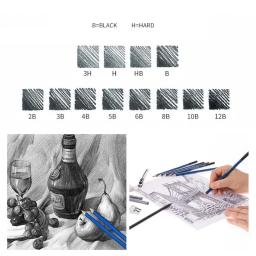 33PCS Desenho Profissional Esboço Set Desenho Lápis De Madeira De Carvão Amassado Eraser Kit para Pintor Estudantes Art Supplies - Image 4