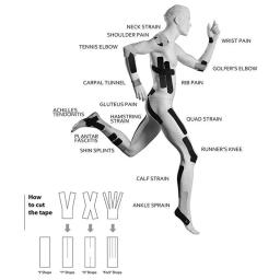 Esportes à prova dwaterproof água cinesiologia fita adesivos bandagem atlética protetor de recuperação muscular cintas alívio da dor tênis ginásio - Image 6