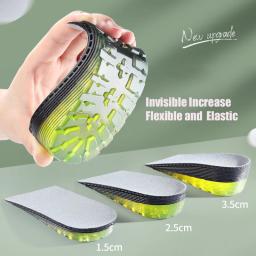 Palmilhas GEL Soft PU Material para Homens e Mulheres, Invisível Aumentar Solas Pads, Aumentar Altura, 1,5 cm, 2,5 cm, 3,5 cm - Image 1