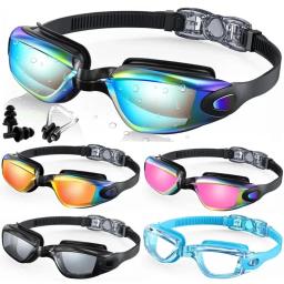 Óculos de natação profissionais para homens e mulheres, anti nevoeiro, proteção UV, óculos de natação impermeáveis, óculos de natação com clipe de nariz - Image 6