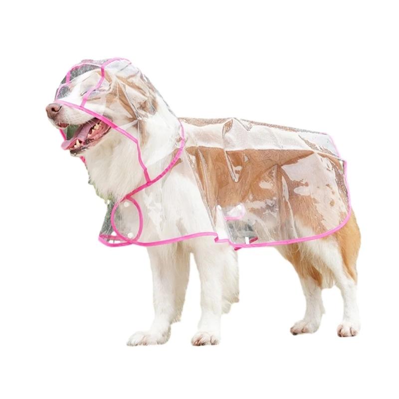 Casaco chuva para cães à prova d'água, casaco com capuz, ponchos, capa chuva com acabamento cores brilhantes B03E - Image 1