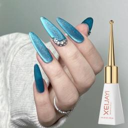 XEIJAYI-Esmalte Gel Magnético Azul, Glitter Reflectivo, Olho de Gato de Cerâmica, Mergulhe UV, Mudas Permanentes, Verniz, Nail Art, 10ml - Image 2