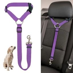 Car Headrest Restraint para Pet, cinto de segurança para cão e gato, Corda de segurança ajustável 1pc - Image 1