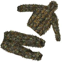 1 conjunto de roupas caça 3d folha casaco calças camuflagem para selva ao ar livre assistir roupas pássaro - Image 1