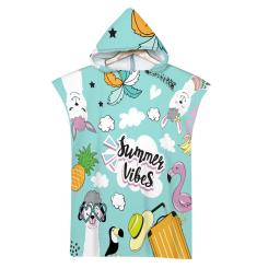 Toalha de banho de praia Microfiber Quick Dry Large, capa com capuz, wetsuit, poncho para filhos, roupão para nadar surf, adulto, criança, manto - Image 6