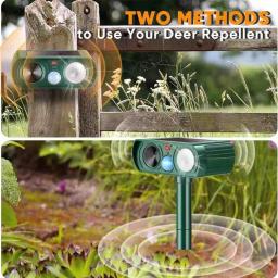 Ultrasonic Solar Power Animal Repeller, Impermeável dissuasor, Espantalho para gato e cão, Outdoor Garden Supplies - Image 3