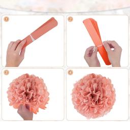 DIY Papel Pompoms Flor Guirlanda, Decoração Do Casamento, Bola De Flores De Papel, Baby Shower, Birthday Party issue, 5Pcs - Image 3