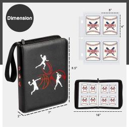 4-pocket baseball card Binder, 400 álbum de bolso dupla face para cartões de jogo de esportes, armazenamento coleção única - Image 6